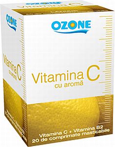 Lemon flavored Vitamin C 180 Ozone, 20 comprimate